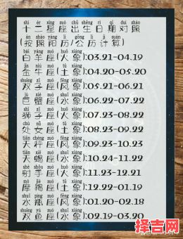 12星座日期对照表大全 - 查询你的星座准确日期范围-第1张图片 12星座日期对照表大全 - 查询你的星座准确日期范围-第1张图片